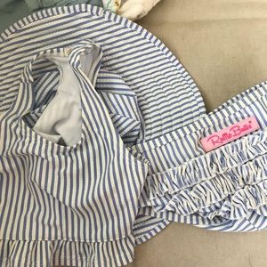 Ruffle Butts 6-12 Swimsuit with Hat